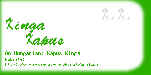 kinga kapus business card